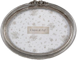 Clayre & Eef Rama foto perete, masa polirasina argintie 20x3x15 cm, 18x13 cm (2F1176)
