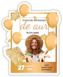 Personal Invitații personalizate 6 bucăți - Petrecere Aurie
