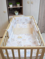 Baby Guru ágynemű 3 részes mogyoró alvó állatok minky-pamut