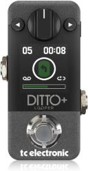TC Electronic Ditto+ Looper pedală looper intuitivă cu timp de buclă de 5 minute, Analog-Dry-Through și True Bypass (Ditto+ Looper)