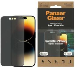 Panzer Ultra-Wide Fit Antibakteriális Privacy Üvegfólia Pozicionálóval iPhone 14 Pro-hoz