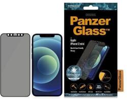 Panzer E2E Super+ Microfracture antibakteriális edzett üveg iPhone 12 mini-hez - fekete kerettel üvegfólia