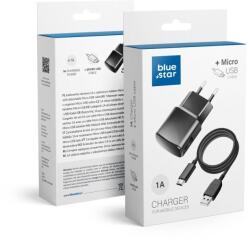 Blue Star utazó töltő 1A 5W USB A + kábel USB A - Micro USB TFK-TC-1100B fekete