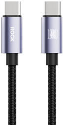 ROCK Cable Deep Indigo Series fonott - Type C to Type C - PD 100W 1, 2 méter fekete