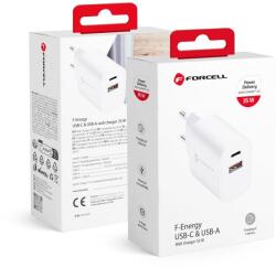 Forcell F-ENERGY TFK-TC-35WPD utazó töltő Type C + USB A PD QC4.0 3A 35W fehér