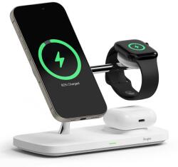 Ringke 3az1-ben Qi2 Magnetikus Magsafe Vezeték Nélküli Töltőállomás Fehér