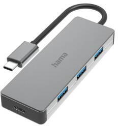 Hama Docking Station HAMA USB-C Hub, 4 Ports, USB 3.2 Gen 2, 10 Gbit/s, alu (HM200105)