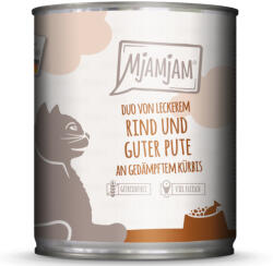 MjAMjAM 6x800g MjAMjAM Duo Marha, pulyka & tök nedves macskatáp