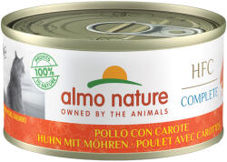 Almo Nature 12x70g Nature HFC Complete Csirke & sárgarépa nedves macskaeledel