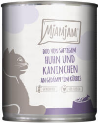 MjAMjAM 12x 800g MjAMjAM Duo Csirke, nyúl & tök nedves macskaeledel