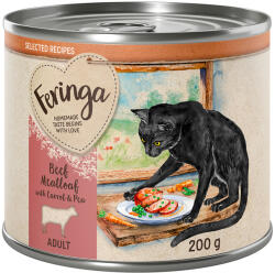 Feringa 6x200g Feringa Selected Recipes Darált hús, sárgarépa & borsó nedves macskatáp