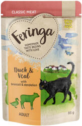 Feringa 12x85g Feringa tasakos multipack nedves macskatáp - Kacsa, borjú & brokkoli