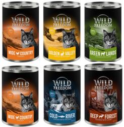 Wild Freedom 6x400g Wild Freedom Adult nedves macskatáp- Vegyes csomag I (2x csirke, 1x-1x vad, nyúl, bárány, tőkehal)