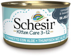 Schesir 6x85g Schesir Kitten tonhal & aloe vera aszpikban nedves macskatáp kölyköknek