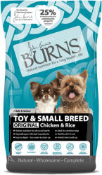 Burns 2x6kg Burns Adult & Senior Original Toy & Small Breed csirke & rizs száraz kutyatáp