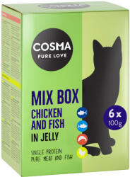 Cosma 24x100g Cosma Original tasakos nedves macskatáp- Mix: csendes-óceáni tonhal, skipjack tonhal, lazac, csirke