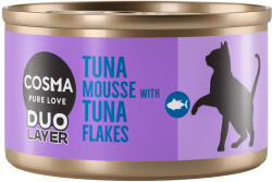 Cosma 24x70g Cosma Duo Layer tonhalpástétom tonhaldarabkákkal nedves macskatáp