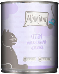 MjAMjAM 24x200g MjAMjAM Kitten gazdaságos csomag - Finom borjú lazacolajjal nedves macskatáp