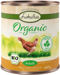 Lukullus 6x800g Lukullus Adult csirke & sárgarépa gluténmentes nedves kutyatáp