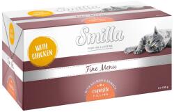 Smilla 8x100g Smilla Fine Menü finom töltetékkel csirke, lazac & spenót nedves macskatáp