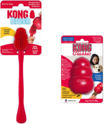 KONG KONG Classic M (8, 5 cm) + KONG tisztítókefe kutyajáték