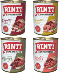 RINTI 24x800g RINTI ínyenceknek nedves kutyatáp-Adult mix II: marha, pulyka, kacsa, rénszarvas