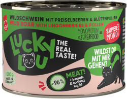 Lucky Lou 24x200g Lucky Lou SuperMono2 vaddisznó nedves macskaeledel