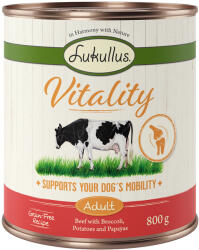 Lukullus 6x800g Lukullus Vitality ízületek: marha (gabonamentes) nedves kutyatáp