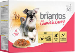 Briantos 12x100g Briantos Csirke & sárgarépa falatkák szószban nedves kutyatáp