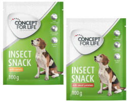  Concept for Life 2x100g Concept for Life Insect snack kutyáknak próbacsomagban: 100g sárgarépával+100g édesburgonyával
