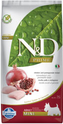 N&D Prime 2x7kg Farmina Adult Mini Grain Free csirke & gránátalma száraz kutyatáp