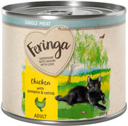 Feringa 6x200g Feringa Single Meat Menü Csirke, tök & macskamenta nedves macskatáp