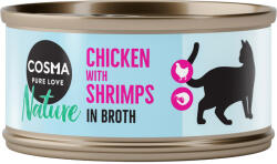 Cosma 6x70g Cosma Nature nedves macskatáp - Csirkemell & garnéla