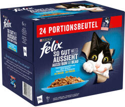 FELIX 48x85g Felix Fantastic halválogatás aszpikban nedves macskatáp