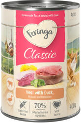 Feringa 6x400g Feringa Classic Meat Menü Kacsa & borjú nedves macskatáp