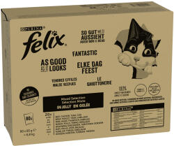 FELIX 80x85g Felix Fantastic Hús- és halválogatás nedves macskatáp