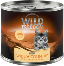 Wild Freedom 6x200g Wild Freedom Kitten nedves macskatáp-"Wide Country" - borjú & csirke