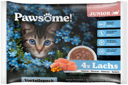  Pawsome Gazdaságos csomagban: 8x85g Pawsome Junior lazacos nedves macskatáp