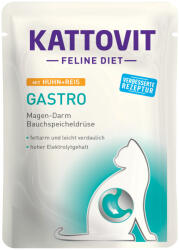 KATTOVIT 24x85g Kattovit Gastro tasakos nedves macskatáp-csirke & rizs
