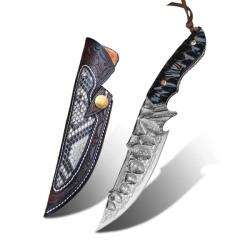 HARAHU Cuțit de vânătoare Damasc MASTERPIECE RE-26627 - Negru KP26627