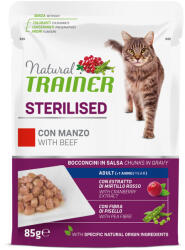 Natural Trainer 12x85g Natural Trainer Adult Sterilised macska nedvestáp - Marha