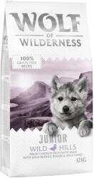 Wolf of Wilderness 2x12kg Little Wolf of Wilderness Junior 'Wild Hills' kacsa - gabonamentes száraz kutyatáp