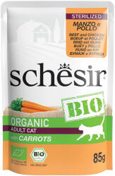 Schesir 16x85g Schesir Bio Sterilized bio marha & bio csirke nedves macskatáp