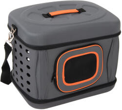 zooplus Exclusive Összecsukható kutyaszállító box kutyáknak, macskáknak, 42x32x30cm, szürke