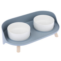  TIAKI TIAKI Duo etetőállvány 2 kerámiatállal- 2 x 450 ml, Ø 12, 5 cm