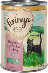 Feringa 24x400g Feringa Country Style Menü Csirke, pulyka, sertés nedves macskatáp