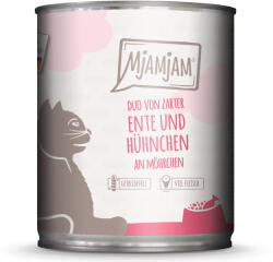 MjAMjAM 12x 800g MjAMjAM Duo Kacsa, csirke & sárgarépa nedves macskaeledel