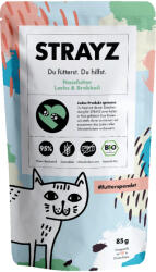 STRAYZ 12x85g STRAYZ BIO Bio lazac & bio brokkoli tasakos nedves macskatáp