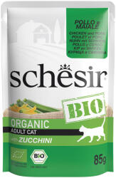 Schesir 6x85g Schesir Bio tasakos bio csirke & bio sertés nedves macskatáp