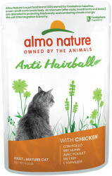 Almo Nature 12x70g Almo Nature Functional Anti Hairball nedves macskatáp-csirke